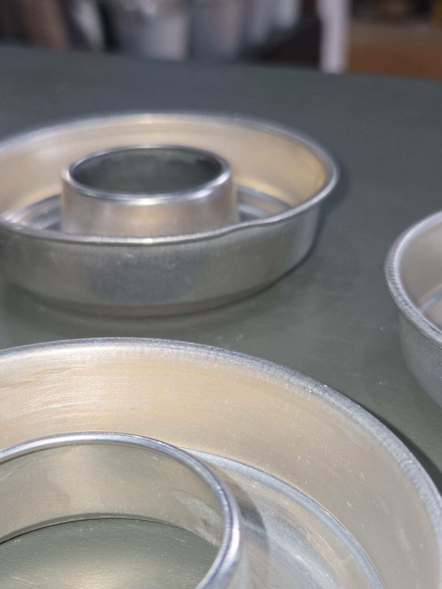 Vintage Aluminum Mini Round Ring Molds Cake, Jello, Desserts Set of 6 AS IS 3.5” bt8