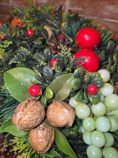 Vintage Plastic Greenery and Plastic Fruit for Christmas Arrangements