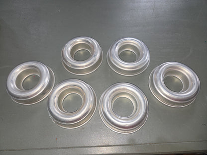 Vintage Aluminum Mini Round Ring Molds Cake, Jello, Desserts Set of 6 AS IS 3.5” bt8