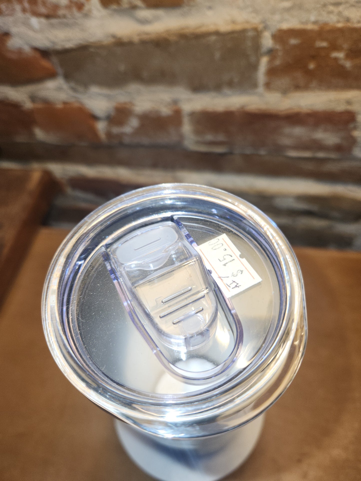 20 ounce stainless steel, Insulated, alcohol ink art Tumbler Copper Teal Blue White AS IS CLEARANCE ai7