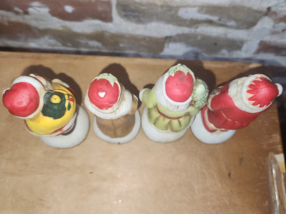 Vintage Ceramic Santas Set of 4 AS IS