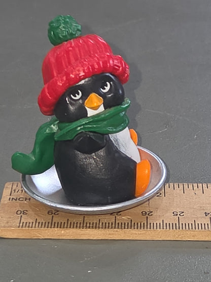 Vintage Hallmark Keepsake Ornament Merry Miniatures Penguin Sledding 1981