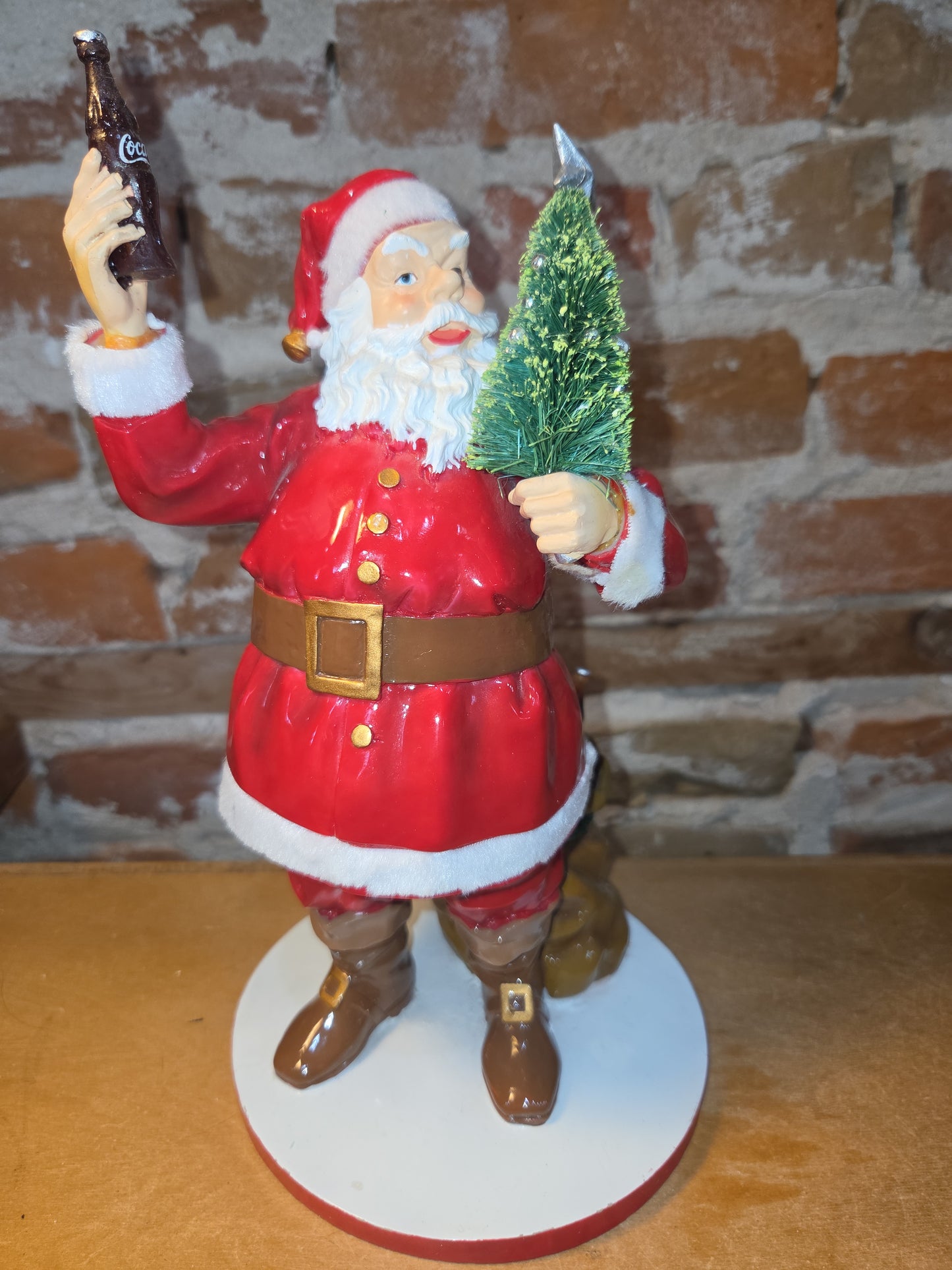 Vintage Coca-Cola Department 56 75th Anniversary Santa Holding Tree and Coke 2006 sf04