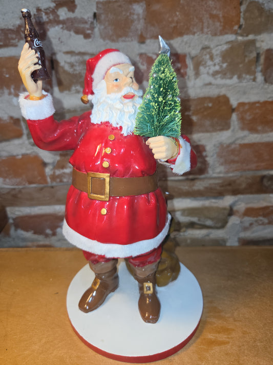 Vintage Coca-Cola Department 56 75th Anniversary Santa Holding Tree and Coke 2006 sf04