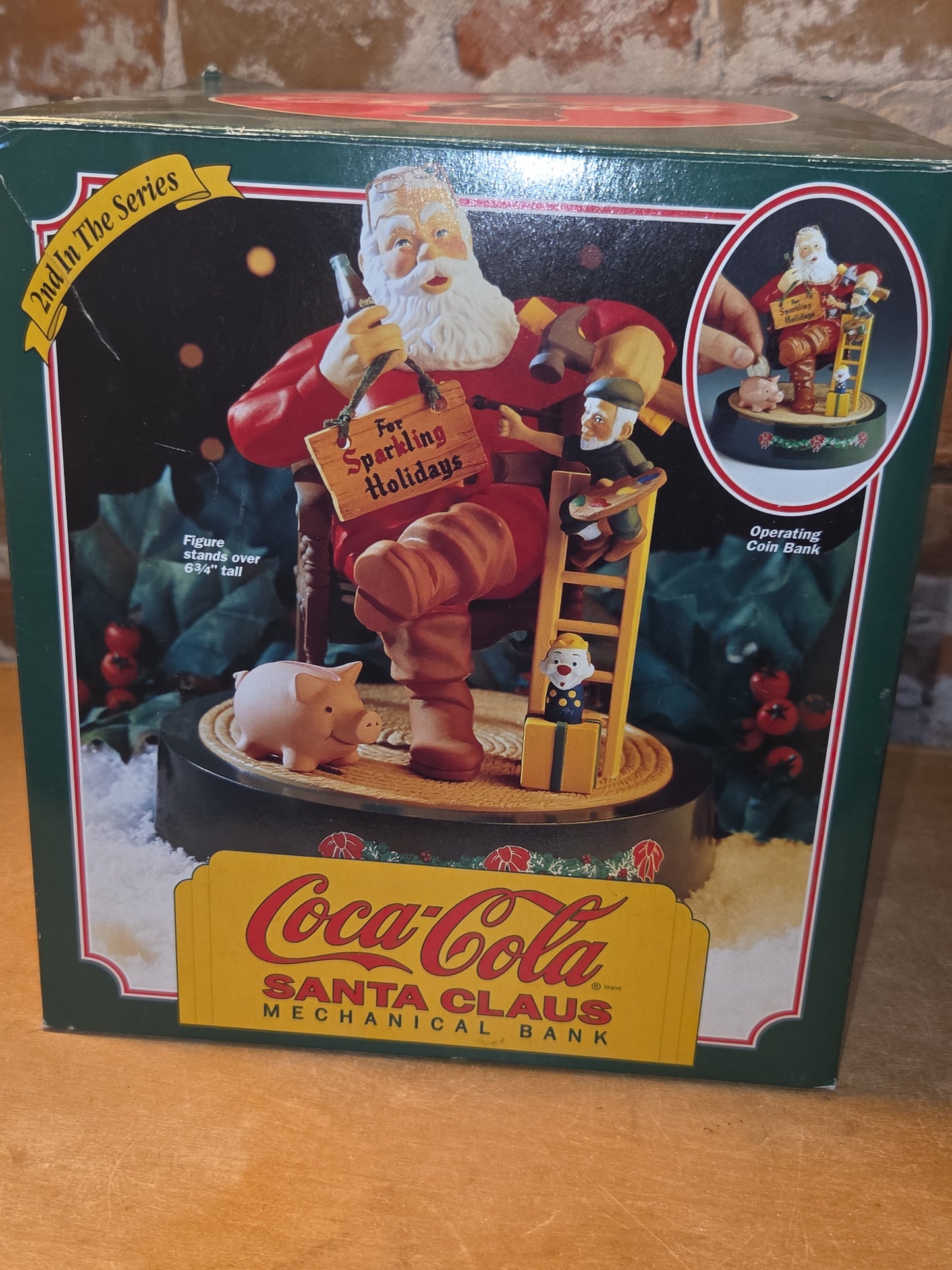 Vintage Coca-Cola Ertl Santa Claus Mechanical Christmas Coin Bank 2nd in Series Coke 1995 scb2