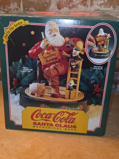 Vintage Coca-Cola Ertl Santa Claus Mechanical Christmas Coin Bank 2nd in Series Coke 1995 scb2