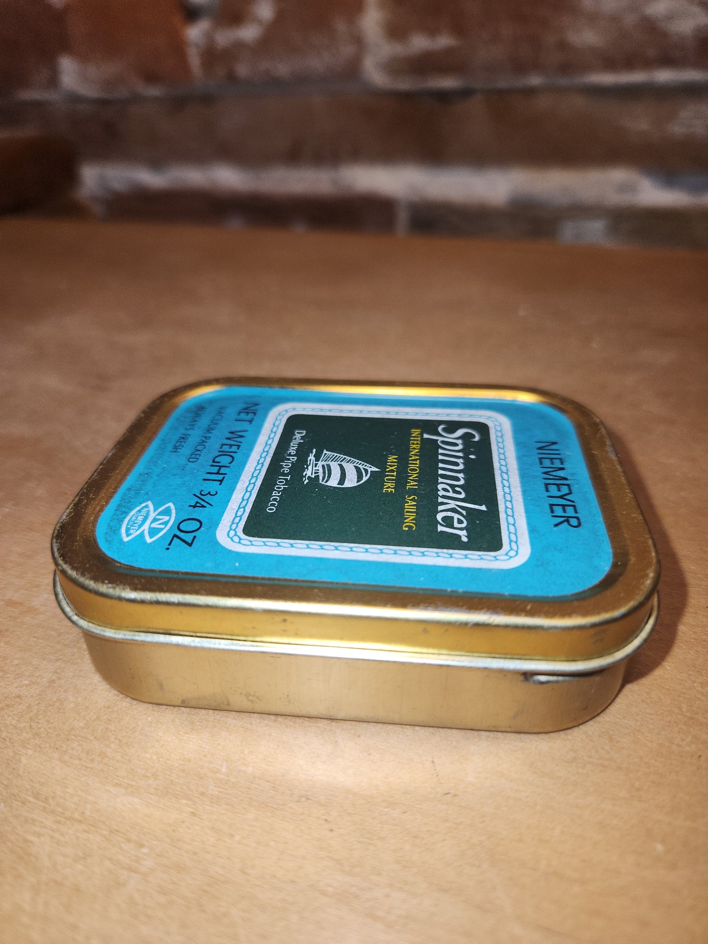 Vintage Niemyer Spinnaker International Sailing Mixture Tobacco Tin 3/4 oz International Deluxe Pipe Tobaccos World Tabac LTD tin03