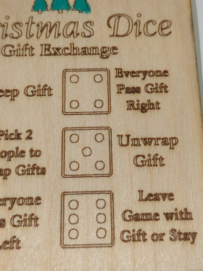 Wooden ornament Christmas dice game