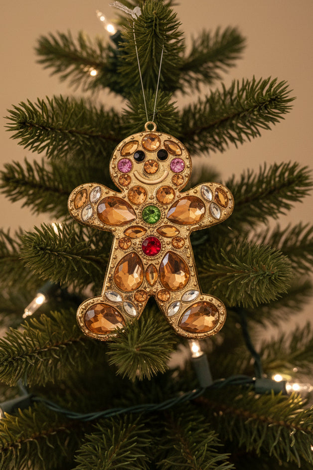 Crystal Expressions Gingerbread Metal and Jewels Ornament og1