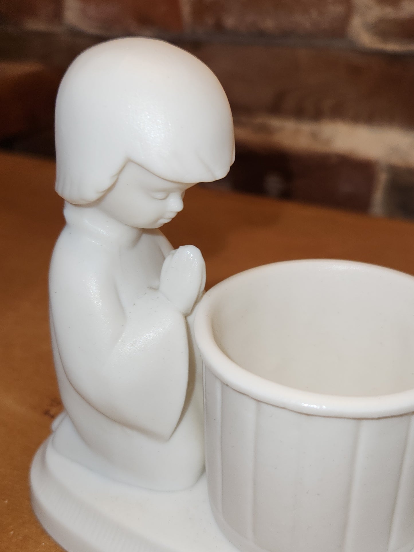 Vintage Colonial Candle Two Children Kneeling Porcelain Candle Holder Japan ch8