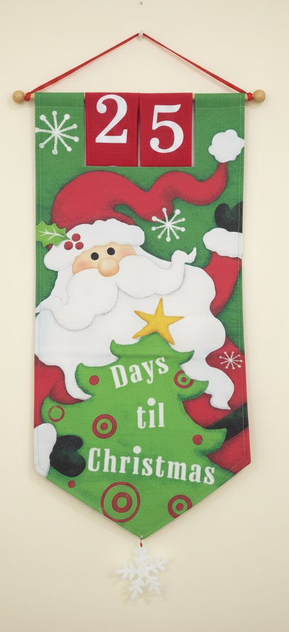 Painted Canvas Santa Advent Christmas Countdown av91