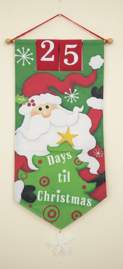 Painted Canvas Santa Advent Christmas Countdown av91