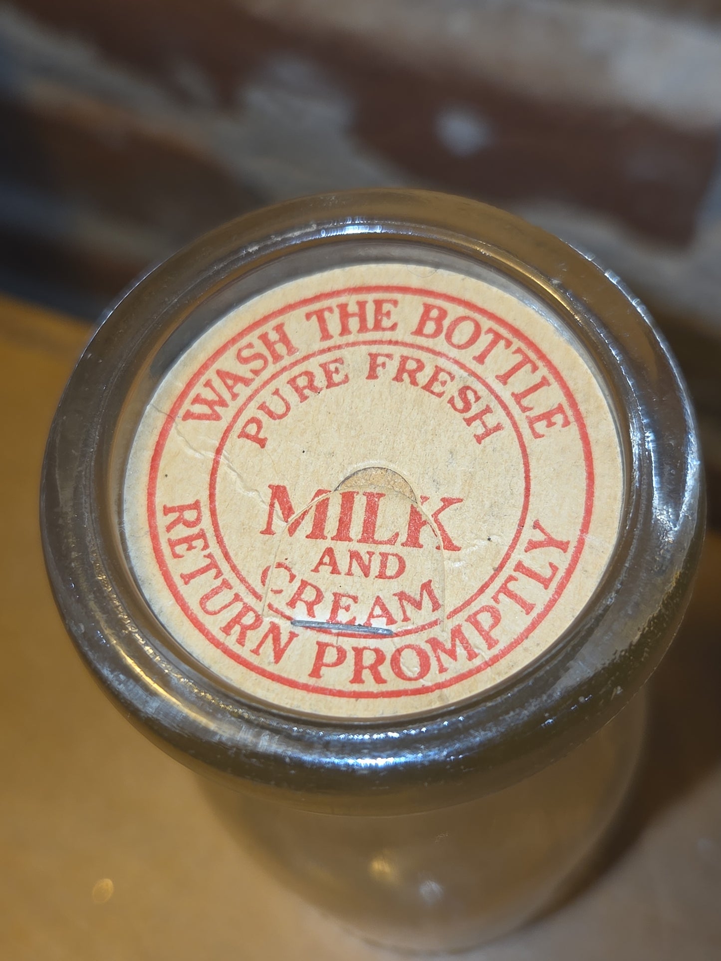Vintage Milk Bottle Duraglas Half Pint Clear Glass vmb59