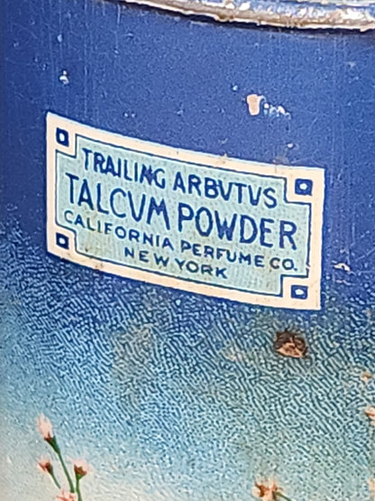 Vintage California Purgume Company Trailing Arbutus Talcum Powder Sample Jack and Jill Jungle Jinks set 1920-30s AS IS tin012