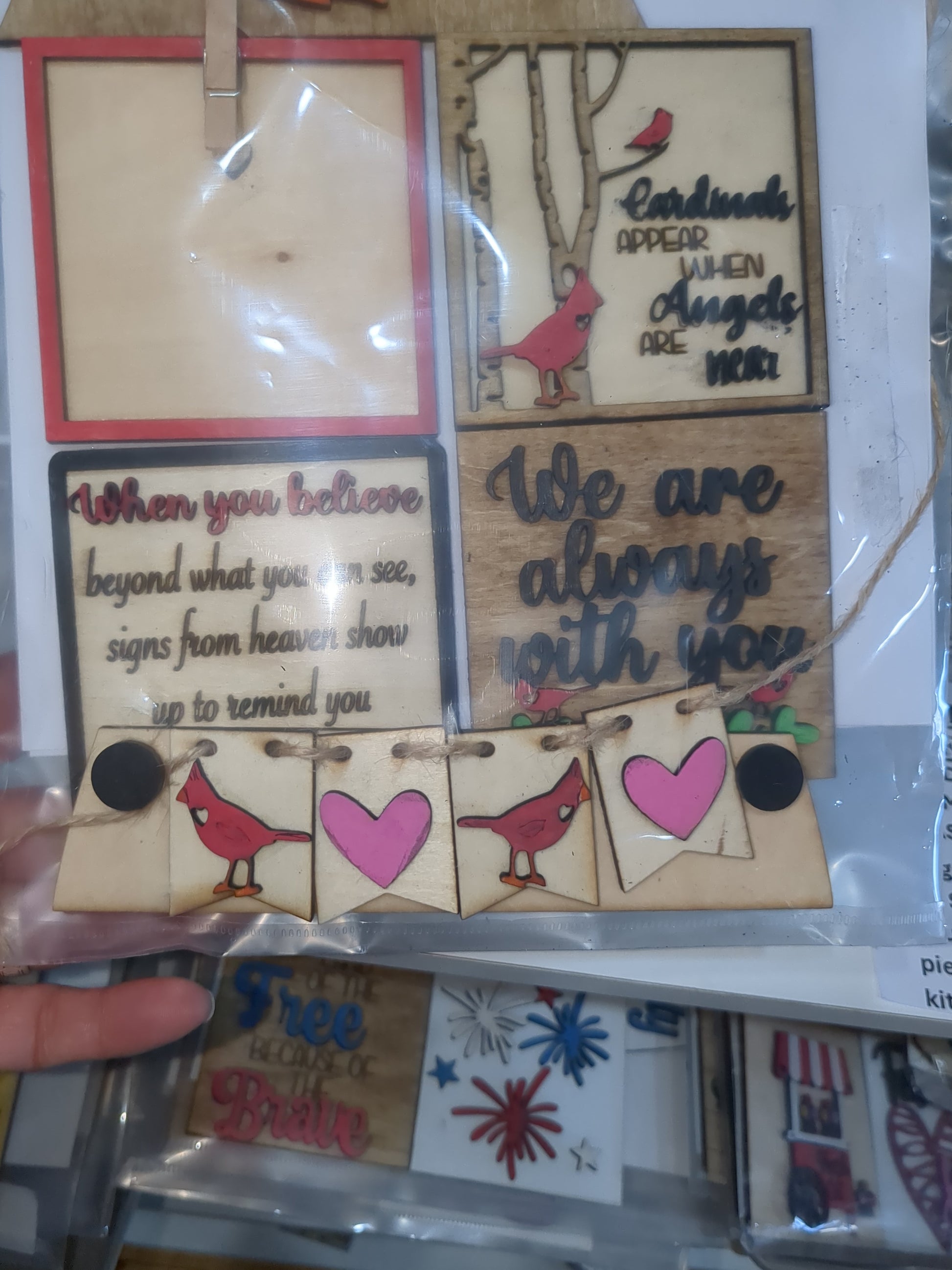 Cardinals and Memorial Insert Kit for Interchangeable Frame Can Fit Arch, Rectangle, or Square Frame FRAMES SOLD SEPARATELY