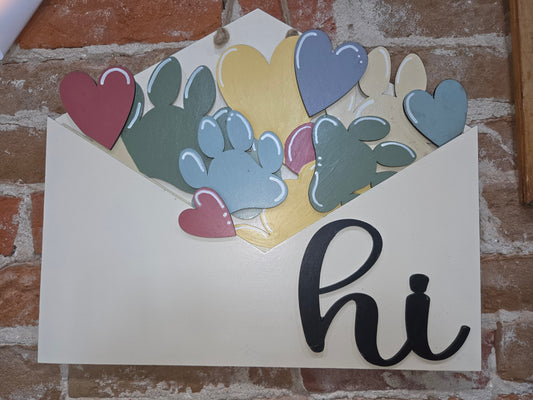 Paw Print Dog Cat Pastel Insert for Envelope Door Sign *sign sold seperately* EI5