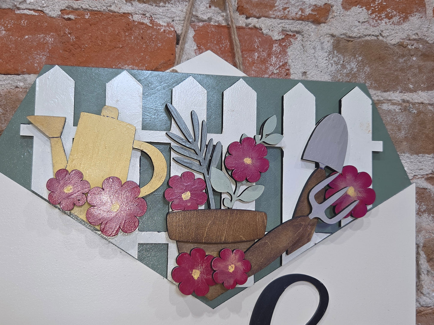 Garden Maroon Flowers Insert for Envelope Door Sign *sign sold seperately* EI29