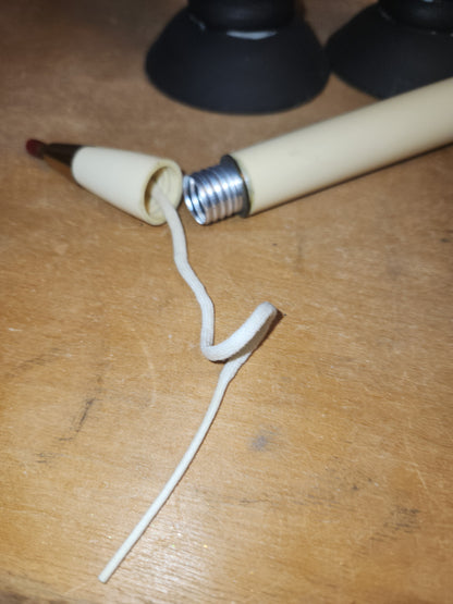 Vintage Everlasting Set of 2 Refillable Candle Sticks with Red Wick Cover Mid Century MCM vc7