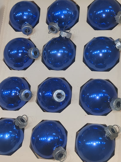 box of shiny brite bright royal blue ornament 1 1/2" bo7