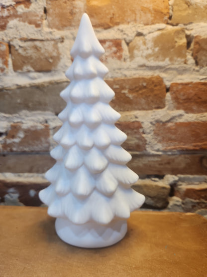 Ceramic Christmas Tree with LED light, 9.6in tall