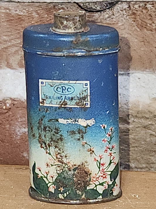 Vintage California Purgume Company Trailing Arbutus Talcum Powder Sample Jack and Jill Jungle Jinks set 1920-30s AS IS tin012