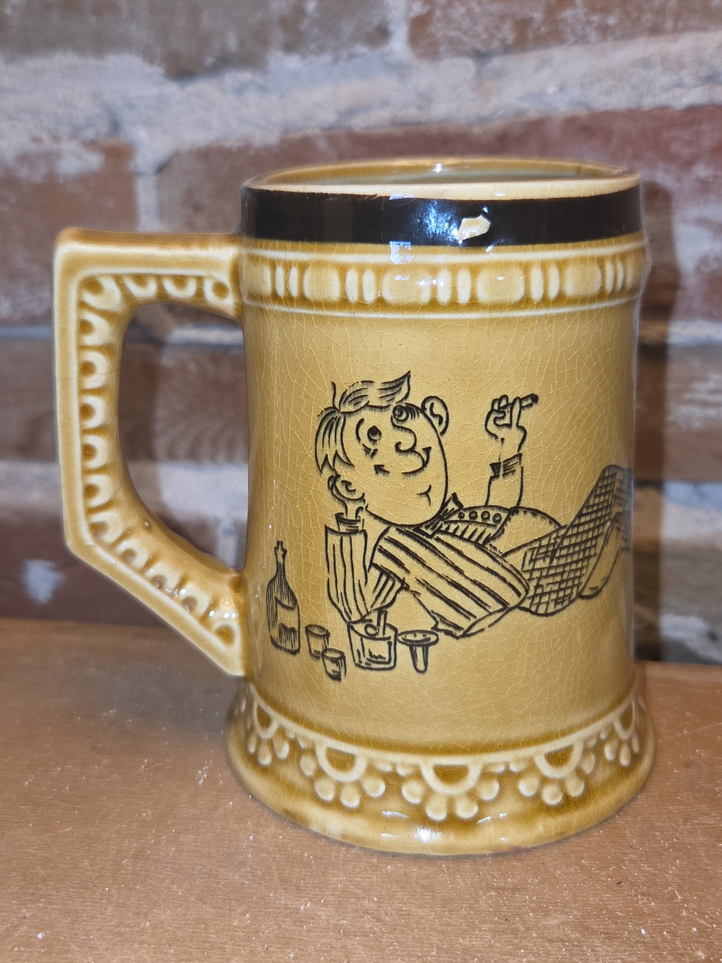 Vintage Humorous Ceramic Glazed Mug How to Live on $15 a Week Made in Japan mug8