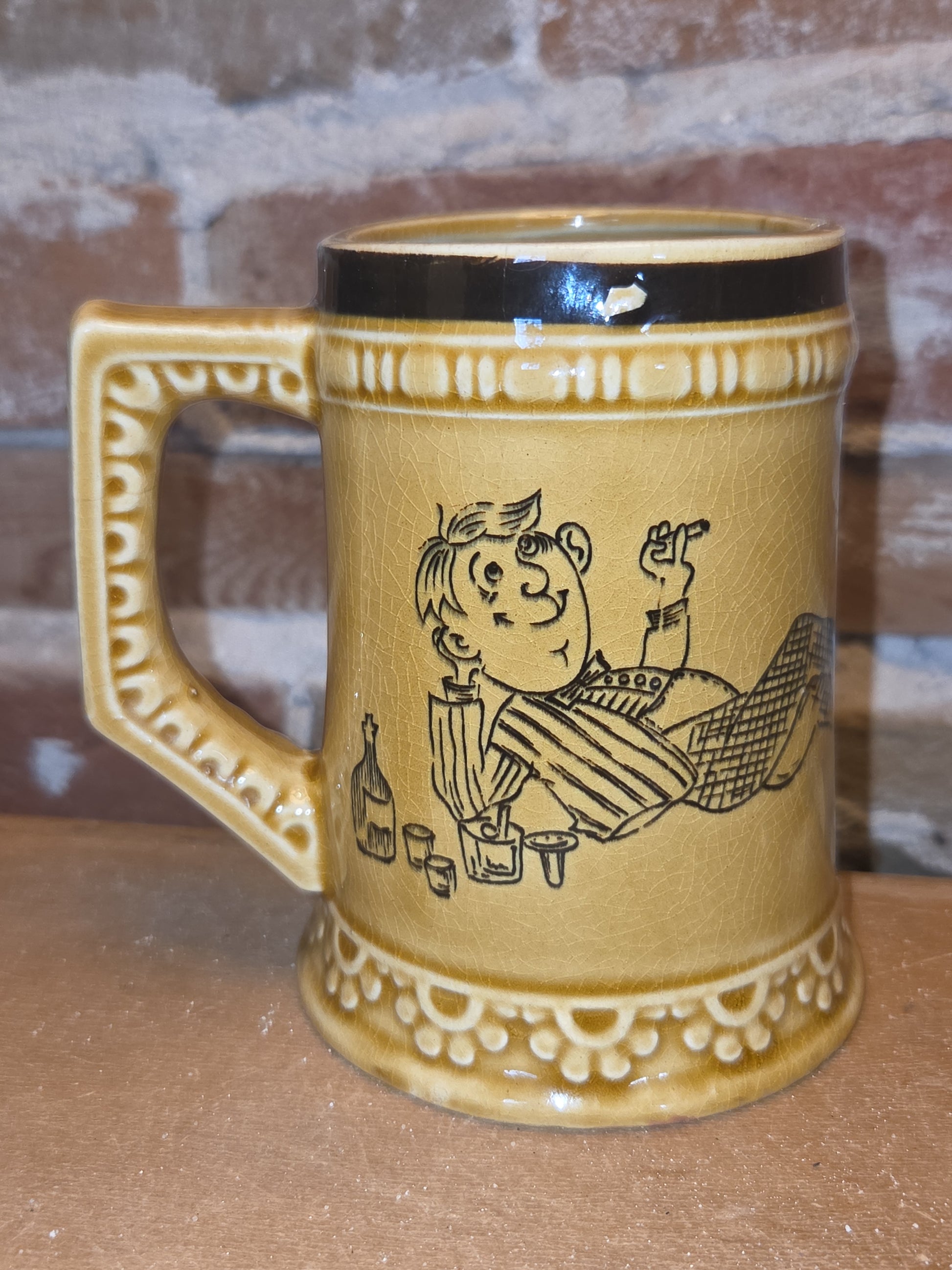 Vintage Humorous Ceramic Glazed Mug How to Live on $15 a Week Made in Japan mug8