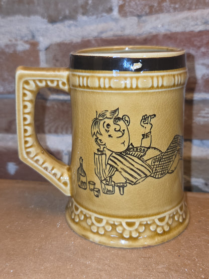Vintage Humorous Ceramic Glazed Mug How to Live on $15 a Week Made in Japan mug8