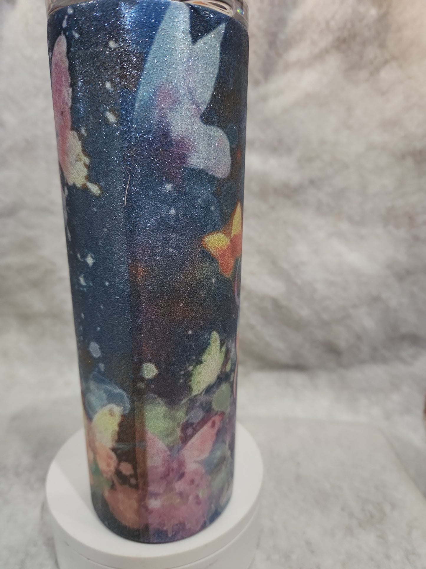 20 Oz Stainless Steel, Insulated, glitter Tumbler. I can do all things through him tg91