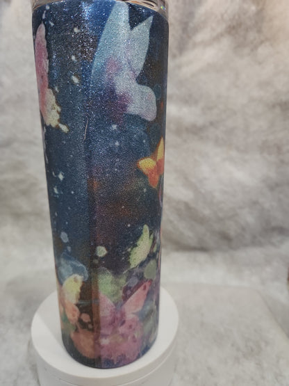 20 Oz Stainless Steel, Insulated, glitter Tumbler. I can do all things through him tg91