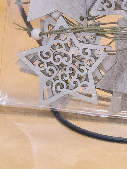Wooden Star Ornament Set Of 12 CLEARANCE wo78
