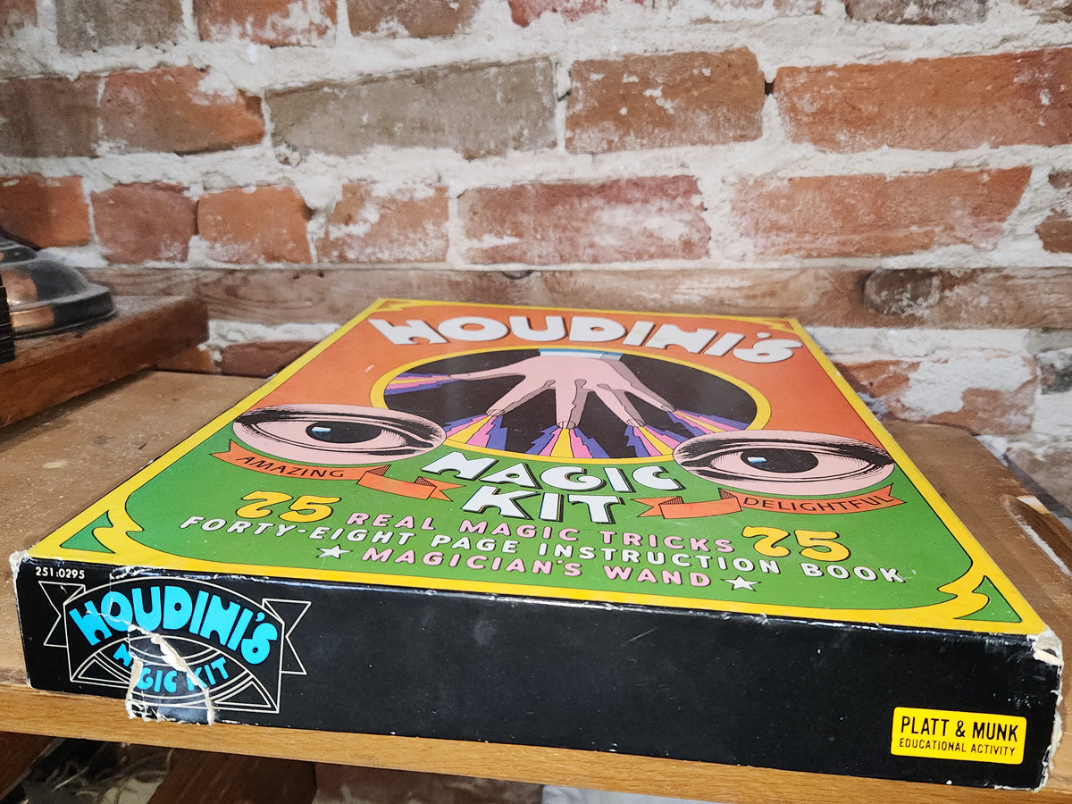 Vintage Game 1967 Houdini's Magic Kit and Tricks Book Platt & Munk Has Box As Is vg77