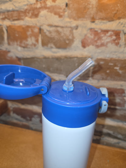 Custom Order Kid's 12 oz Tumbler Sippy Cup with Blue Flip Top Lid