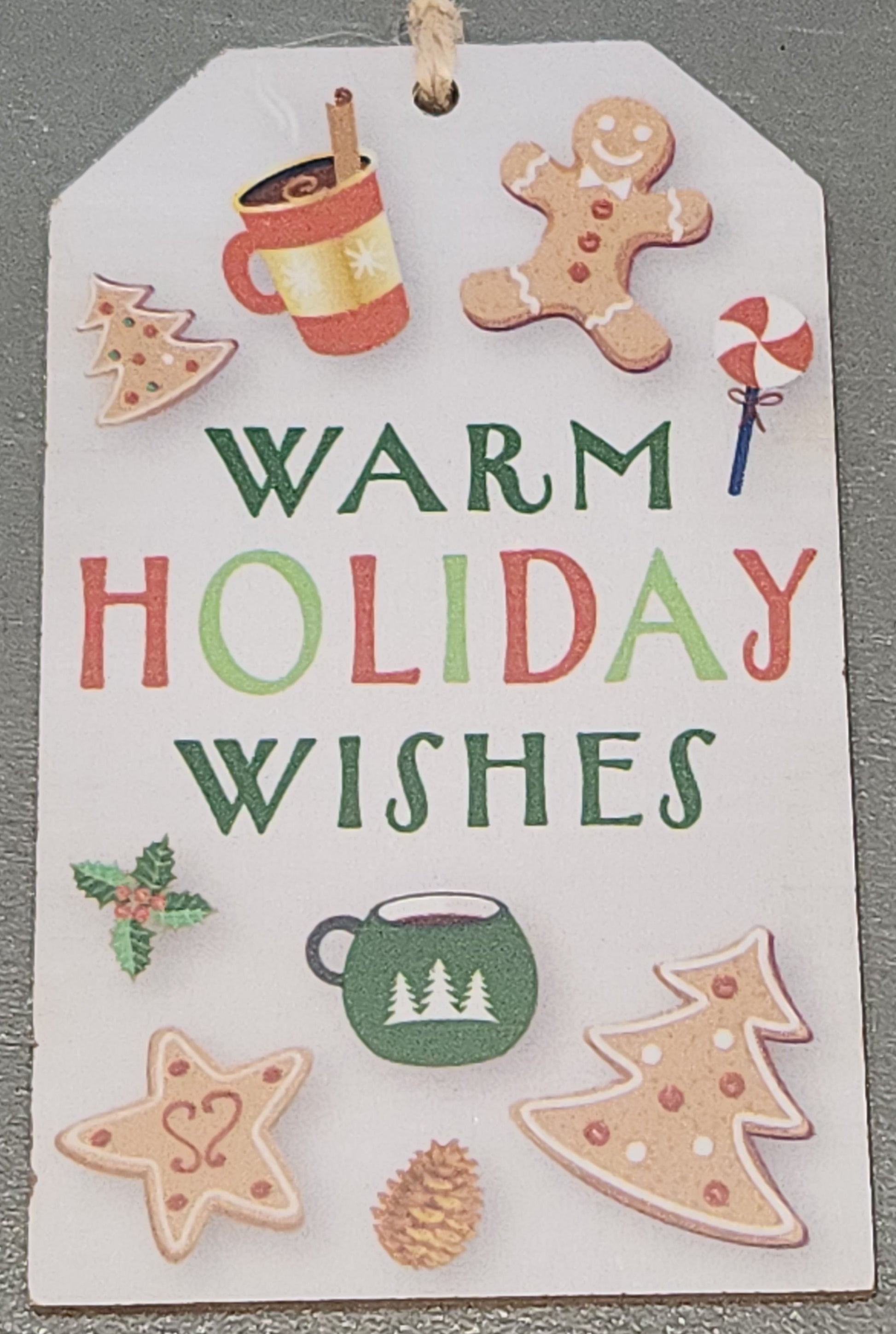 Tag Ornaments Warm Holiday Wishes Wine Tag to7