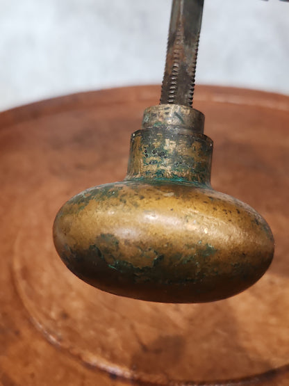 Antique UNMATCHING Glass and Metal Door Knobs attached to a stem kn21