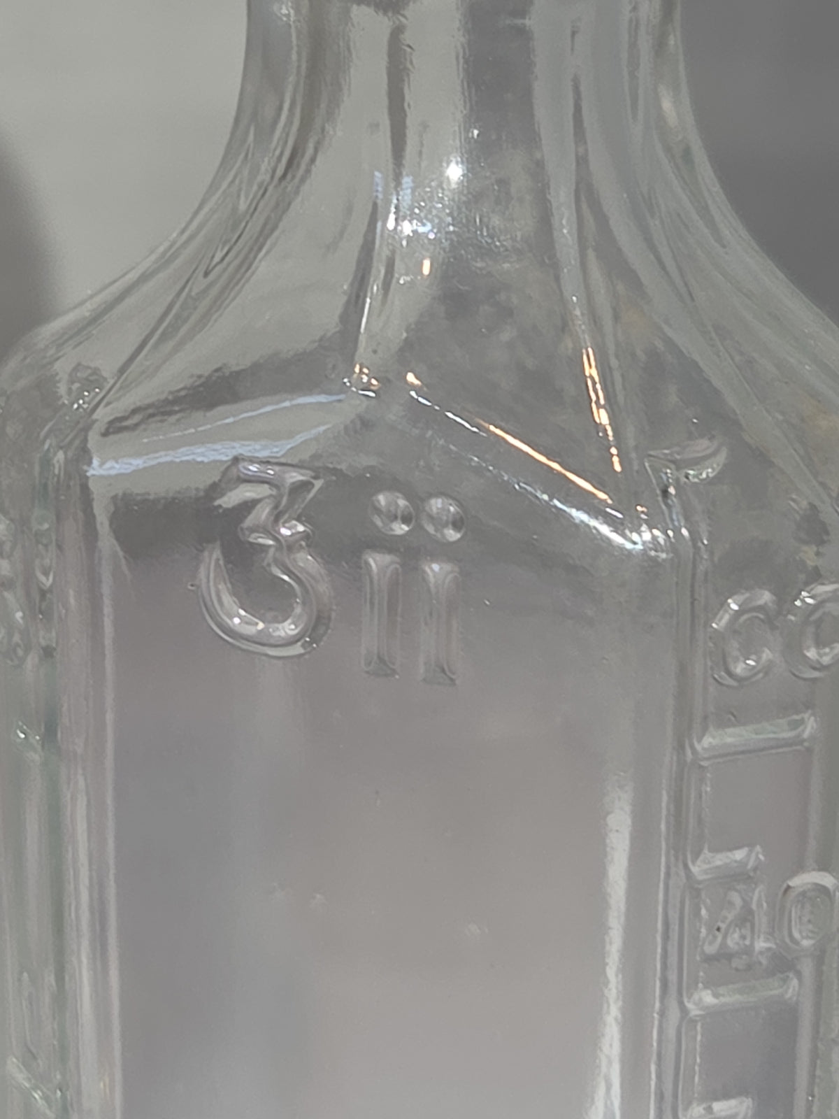 Vintage Glass Medicine Bottles Clear Embossed 3ii and 3 iv Set of 3 bottles Owens Early 1920s vmb65