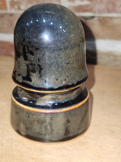 Vintage Unique Green Brown Glaze Beehive Porcelain ins10