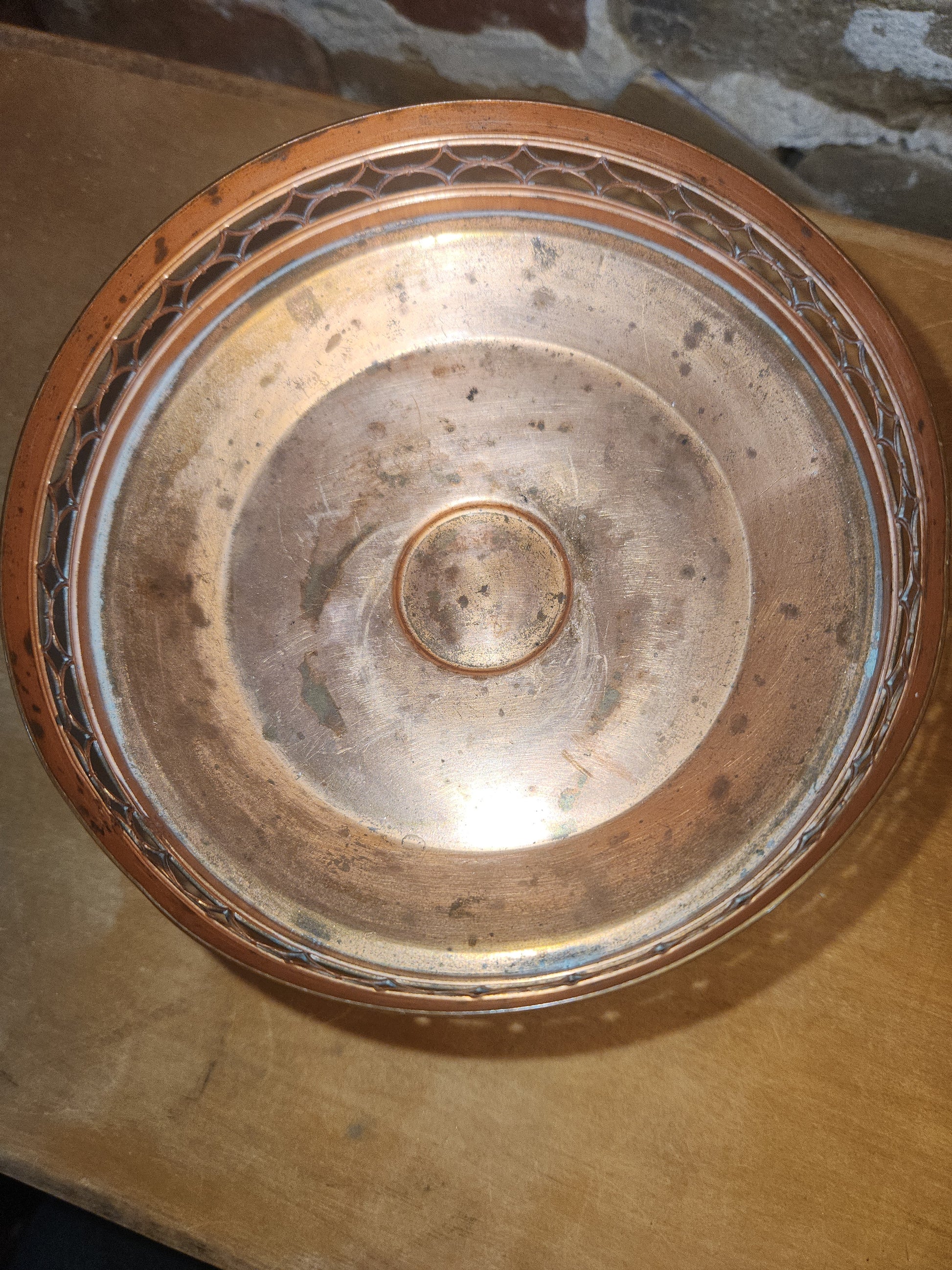Vintage Copper or Brass Compote Dish Manning Quality Bowman Meriden Conneticut 2220 cb8