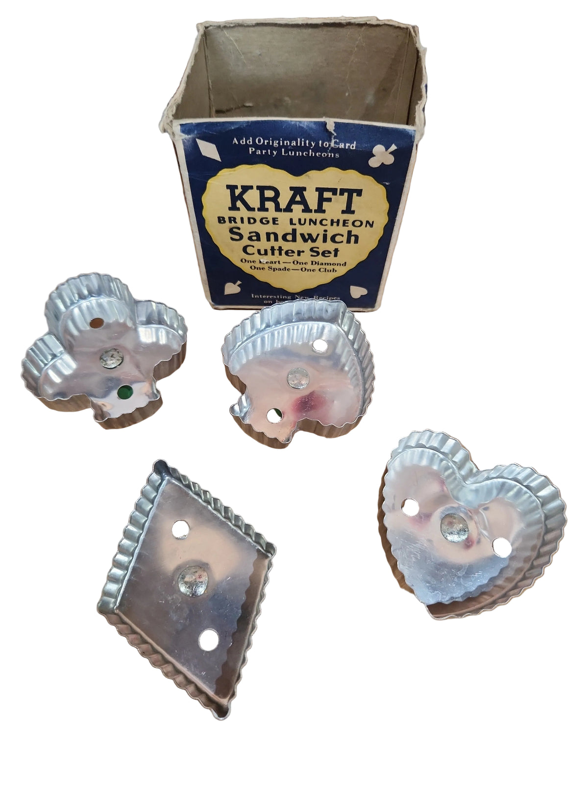 Vintage Cookie Cutters Kraft Bridge Luncheon Sandwich Cutter Set
