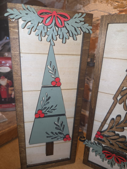 Trio Frame Decor Christmas Trees 10 1/2" tt74