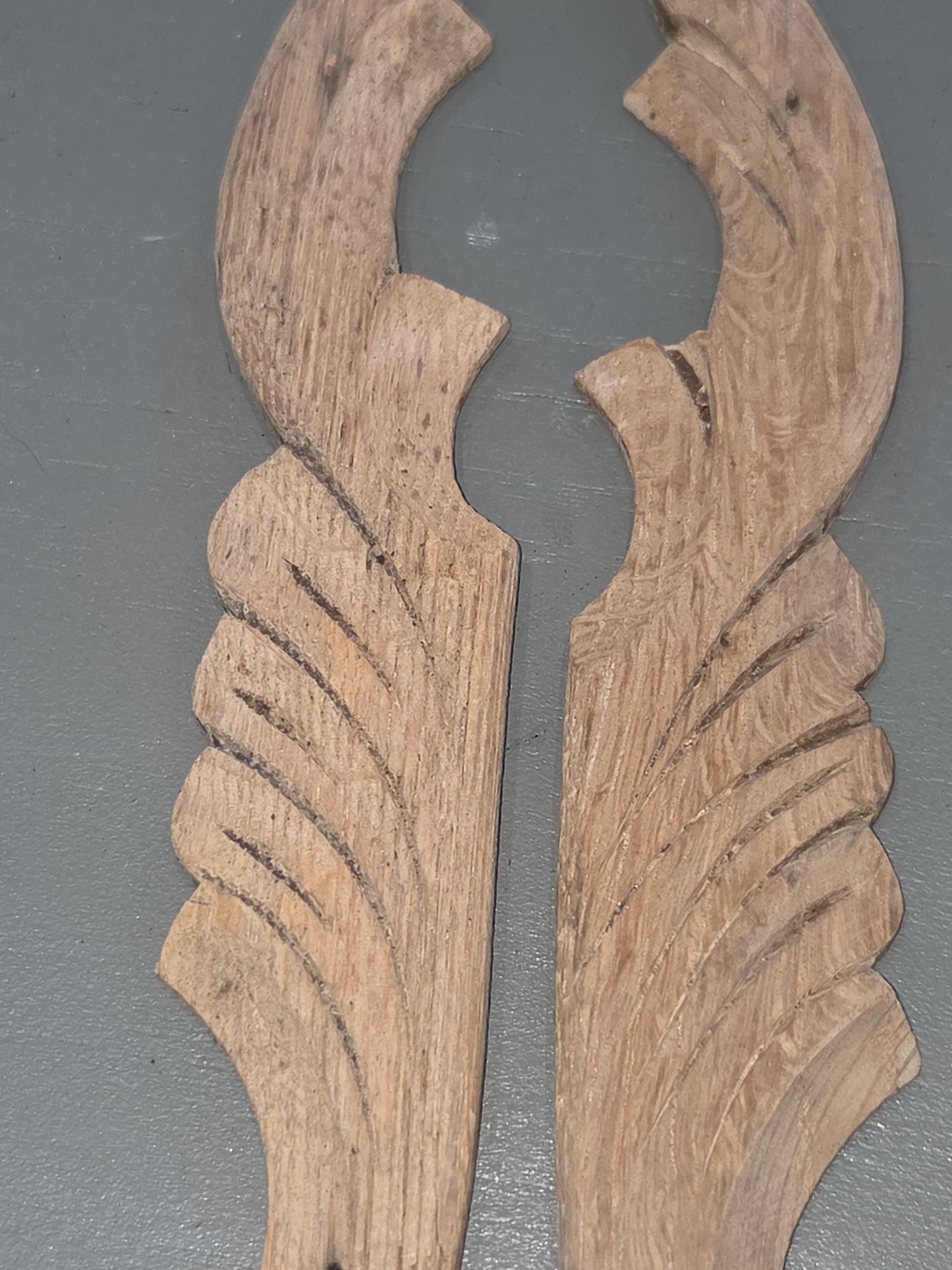 Antique Wooden Furniture Applique Set of 2 AS IS ws8