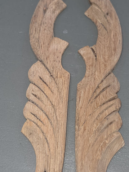Antique Wooden Furniture Applique Set of 2 AS IS ws8