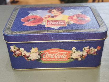 Vintage Tin Coca-Cola blue Drink Coca-Cola Pam Renfroe 1997 cct80