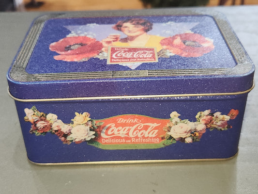 Vintage Tin Coca-Cola blue Drink Coca-Cola Pam Renfroe 1997 cct80