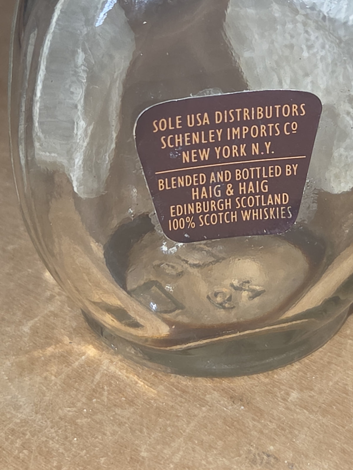 Vintage Liquor Bottle Dimple Pinch Scotch Whiskey EMPTY No Box vl97