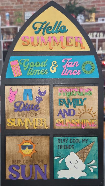 Summer June Insert Kit for Interchangeable Frame Can Fit Arch, Rectangle, or Square Frame FRAMES SOLD SEPARATELY