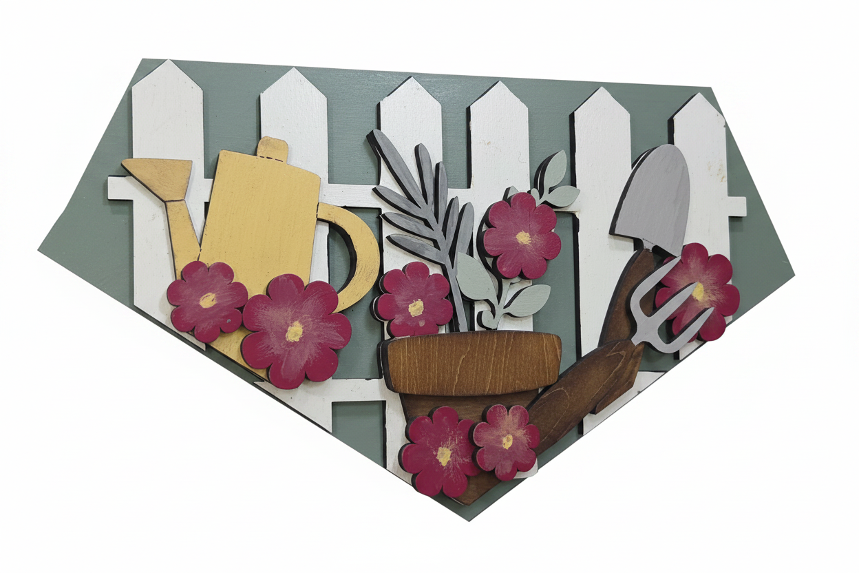 Garden Maroon Flowers Insert for Envelope Door Sign *sign sold seperately* EI29