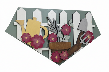 Garden Maroon Flowers Insert for Envelope Door Sign *sign sold seperately* EI29