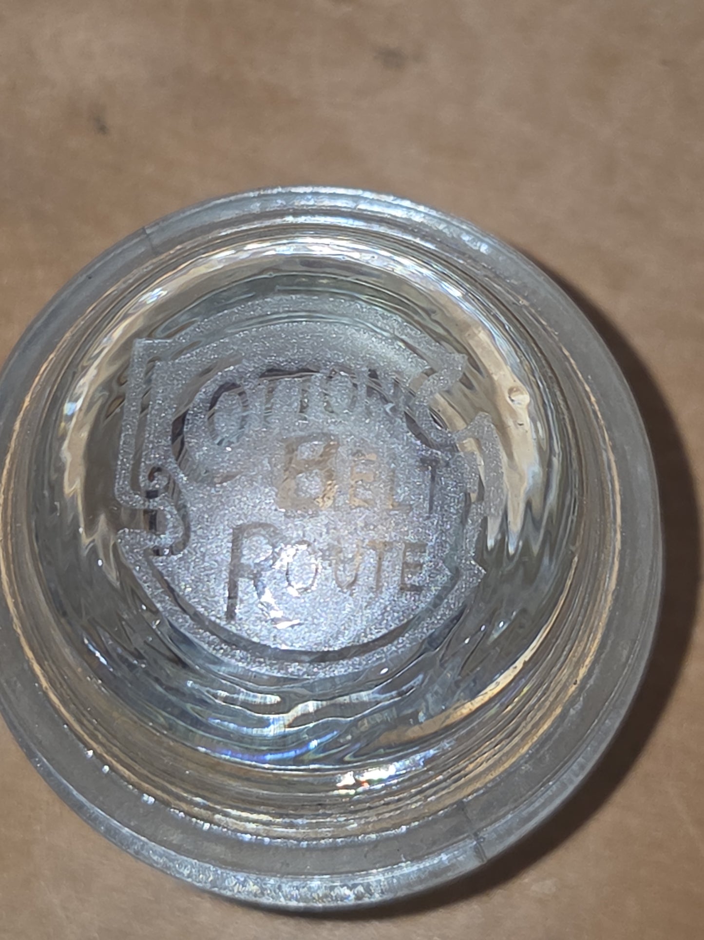 Vintage Insulator Hemingray #16 Clear Glass Cotton Blue Route h616