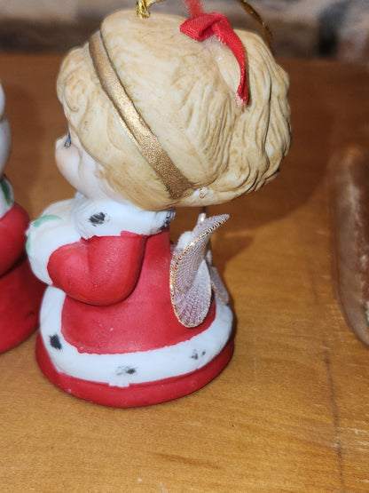 Vintage Jasco L'll Chimmers Ornament Bell Dogs and Angel set of 3